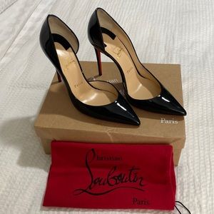 Authentic Christian Louboutin Black 38.5 red bottoms heels